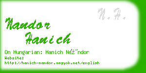 nandor hanich business card